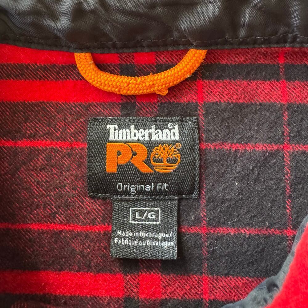 Timberland Pro Original Fit Plaid Flannel Long Sleeve Shirt Western Barn Large - Picture 3 of 9